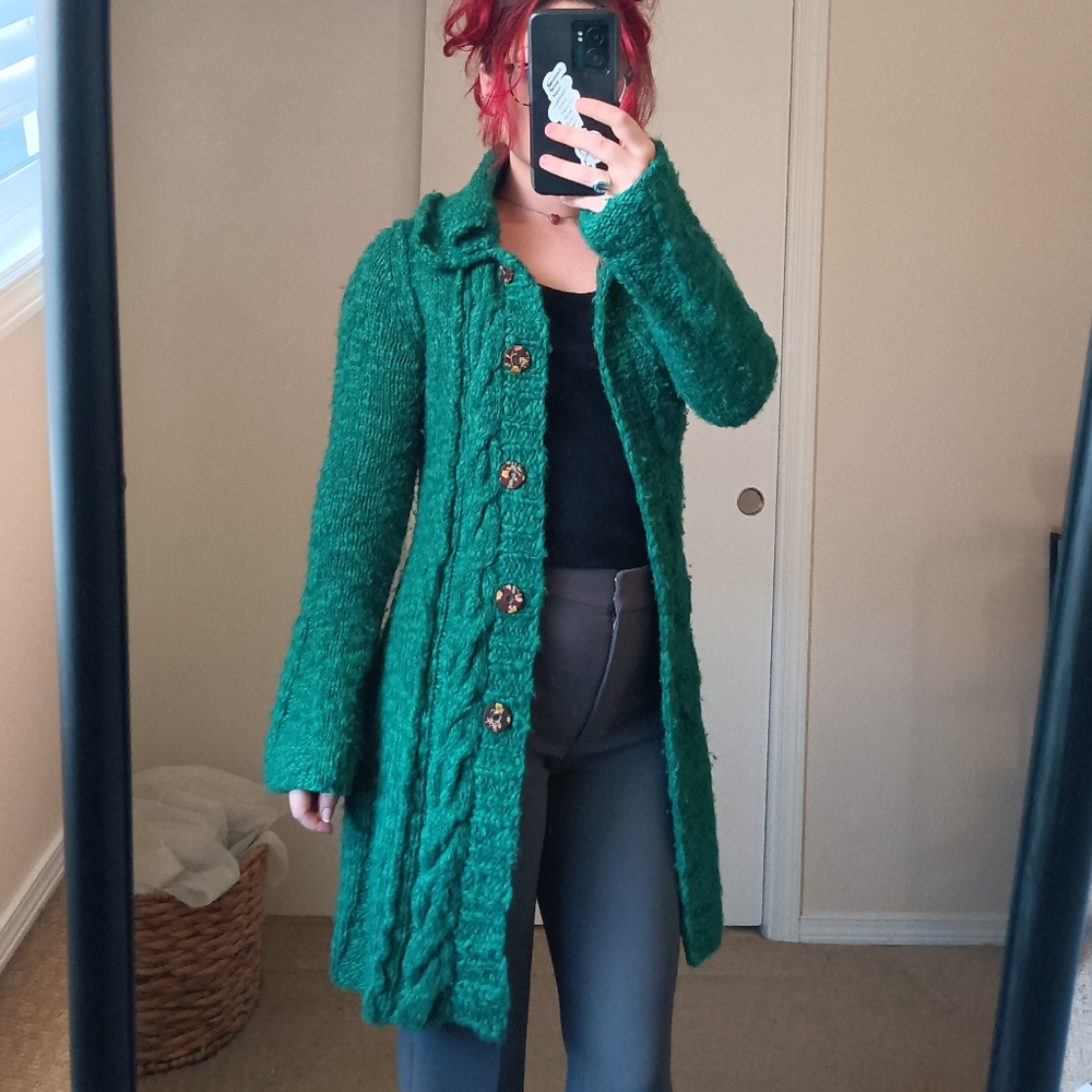 Bright Green Wool Sweater